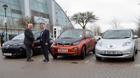 Chargemaster's David Martell with Councillor of Milton Keynes